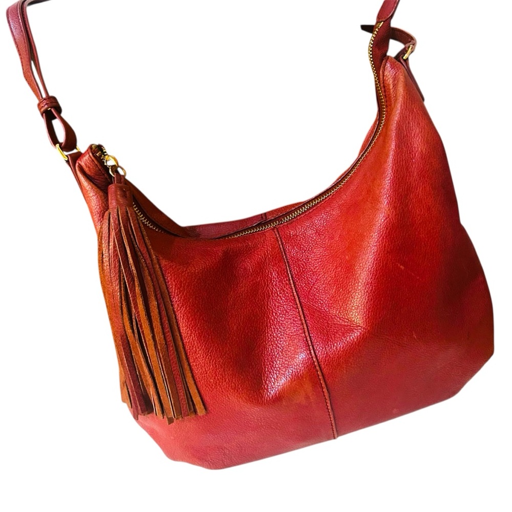Margot Brand Burgundy Leather Shoulder Bag; IGUC - Picture 5 of 12